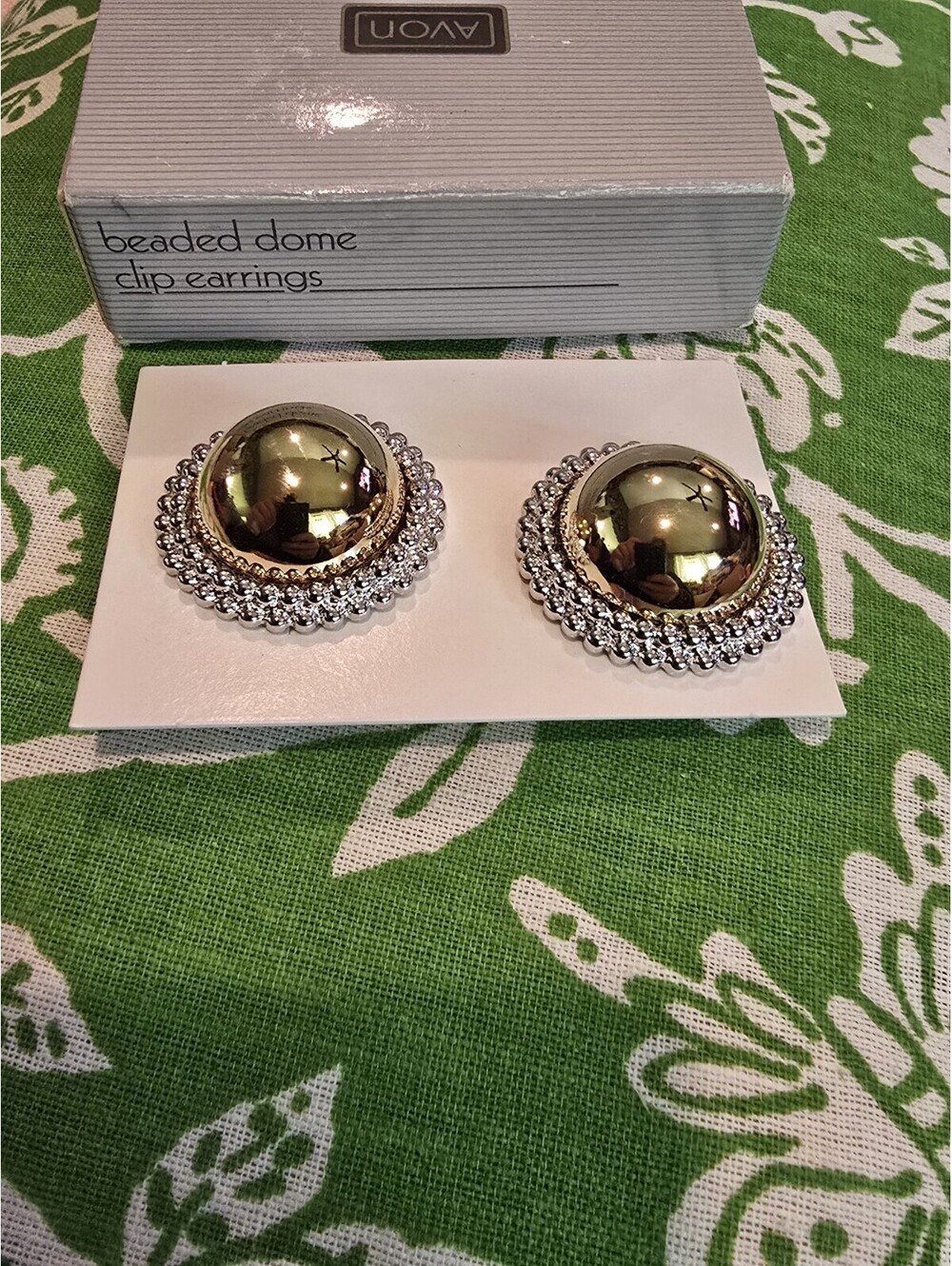 Huge Gold Silver Statement Earrings Gold Tone Silver Tone Vintage Jewelry Avon